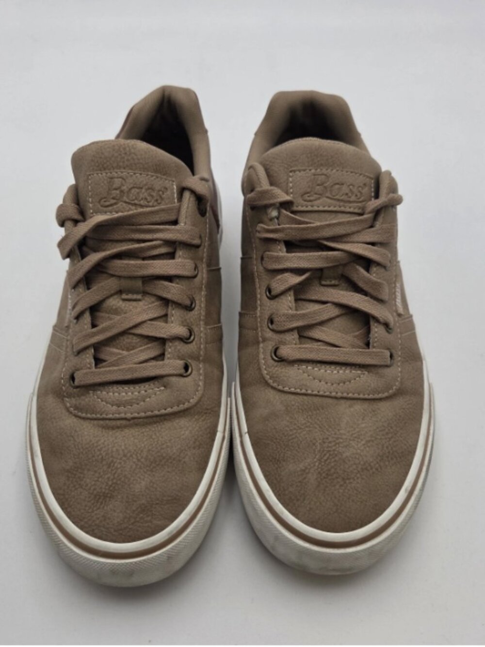 Bass Sneaker Mens 10 Brown Round Toe Low Laced Up Casual Comfort Faux Leather
